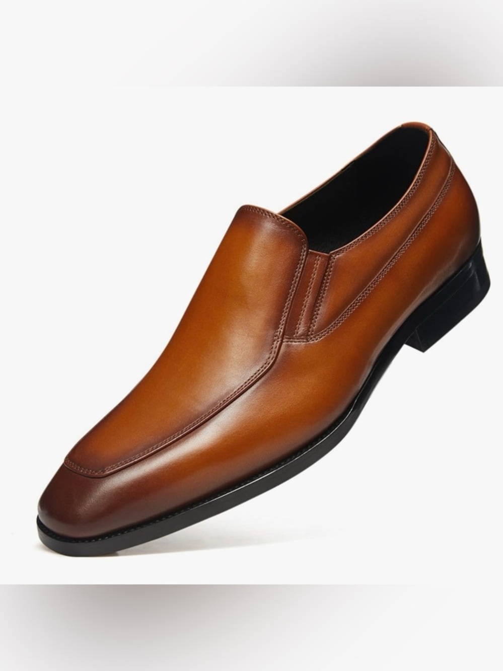 Men's Slip-On Dress Loafers in Tan Leather
